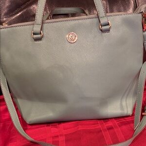 Anne Klein. Classic Structured Tote Handbag in Sage Green